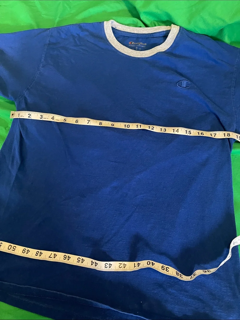 Champion Navy Short-Sleeve Ringer Tee with White Trim - Picture 5 of 7